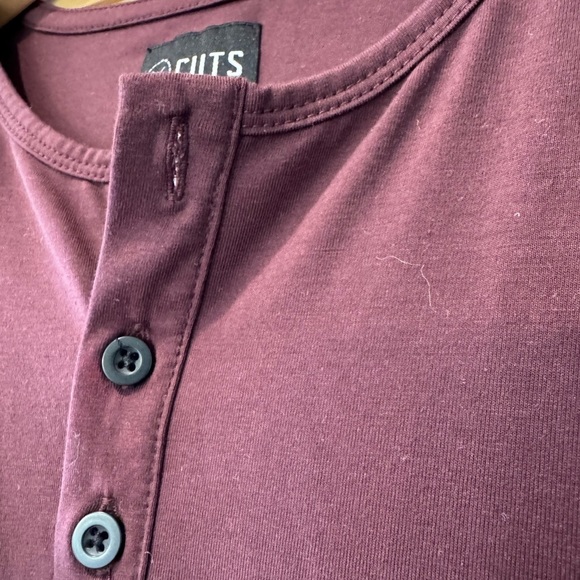 Cuts Clothing Pyca Pro Long Sleeve Henley Elongated Maroon Pullover / xlarge - Picture 6 of 10